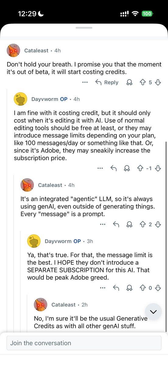 shadowweeek's tweet photo. @CoreyH_Sales @LukeSimpleDiv I am finding users comments about Adobe new AI assistant. They like it https://t.co/dRR4xtJAPa