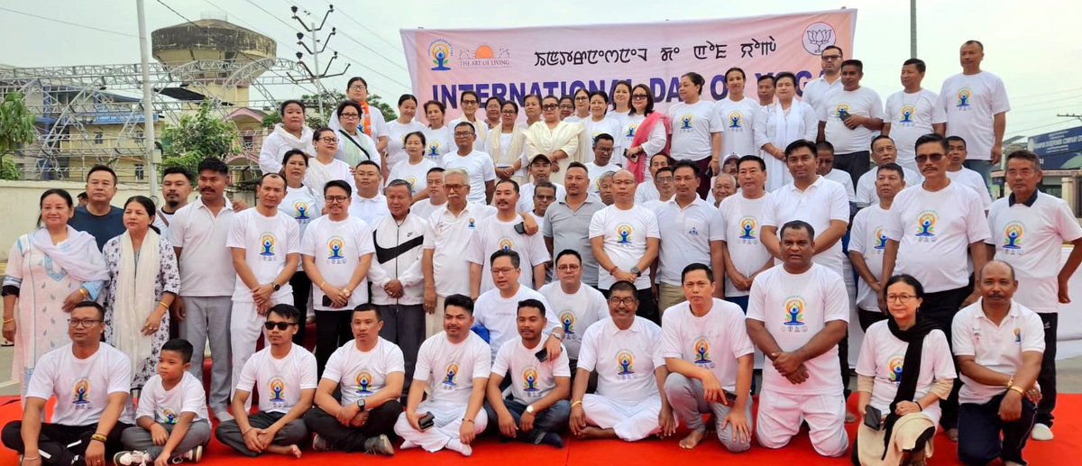 DavidNongthomb3's tweet photo. International Yoga Day 2026 was observed at Thambal Sanglen under the theme 'Yoga for Healthy Ageing.' The event emphasized the importance of yoga in fostering a healthy, balanced, and active lifestyle for people of all ages. https://t.co/dt1hGptfD9