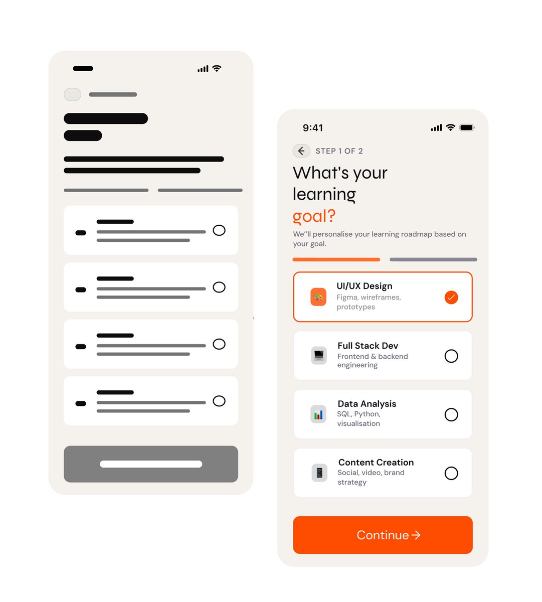 BeyondInterfac's tweet photo. What inspired SkillForge 💡
I gave my design group a challenge to design an e-learning app. While working on that, I realized I’m also building out my portfolio — and I didn’t have an EdTech case study yet. So I decided to create my own concept: SkillForge. https://t.co/74LRbtNHZK