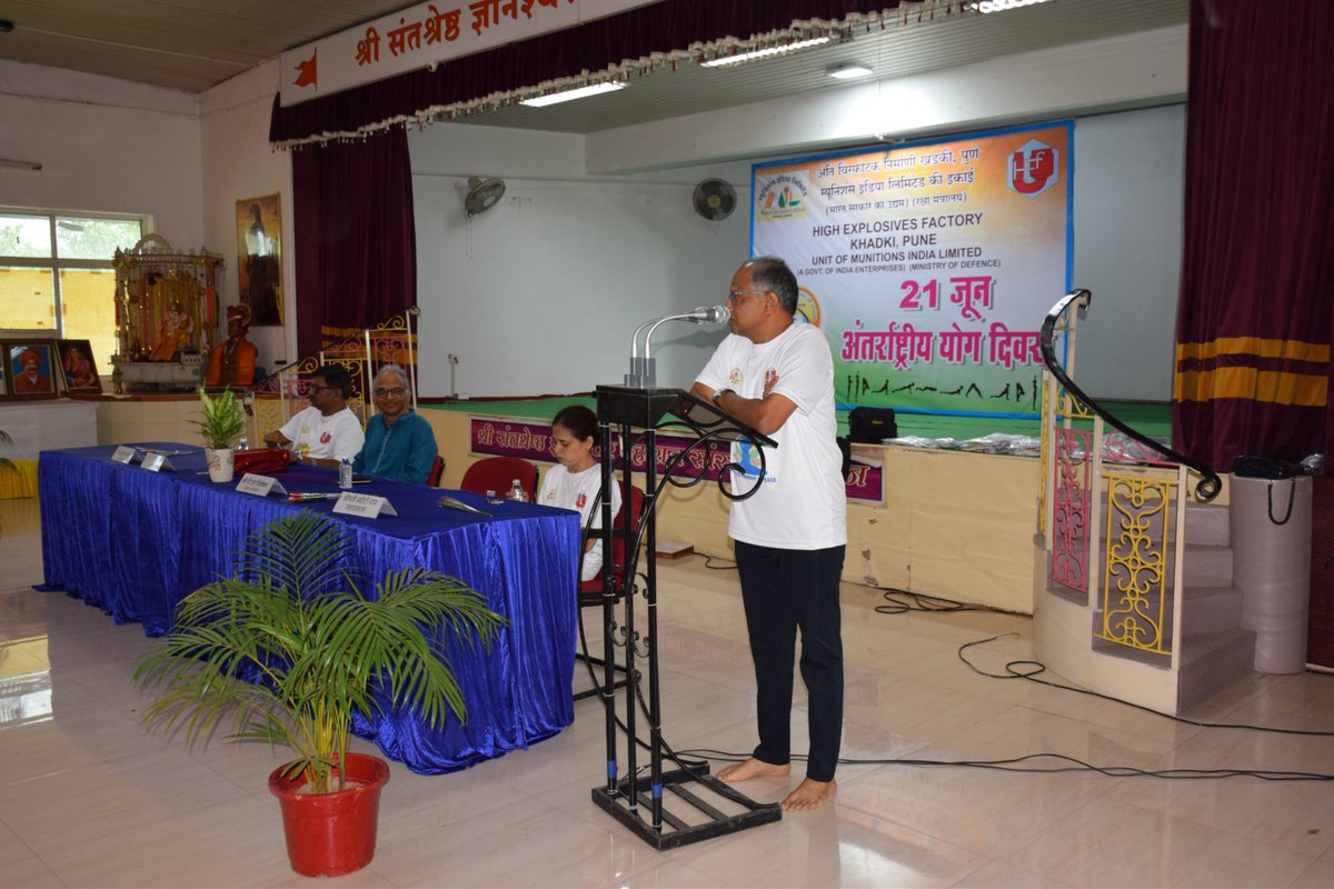 PRO_HEF's tweet photo. HEF organized a mass Yoga programme today on 21.06.2026 on the occasion of International Yoga Day. #YogaForWellbeing @IndiaMunitions https://t.co/V6YHqqrgMc
