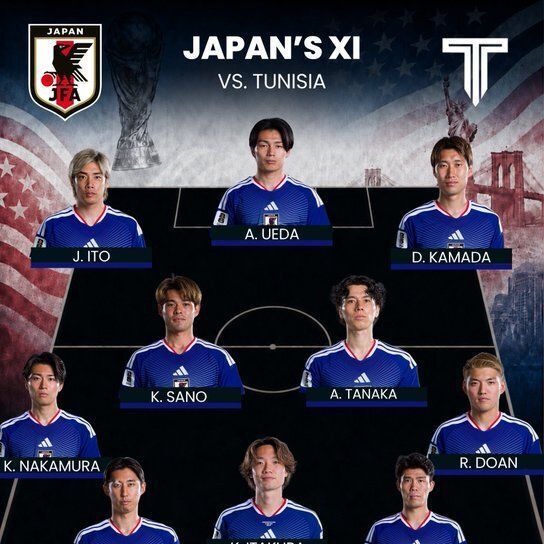 JapaneseCity's tweet photo. JAPAN IS DOMINATING! Japan Leads Tunisia 3–0 at the World Cup!   https://t.co/Odth5O2PNN https://t.co/p9fIeZVkdQ