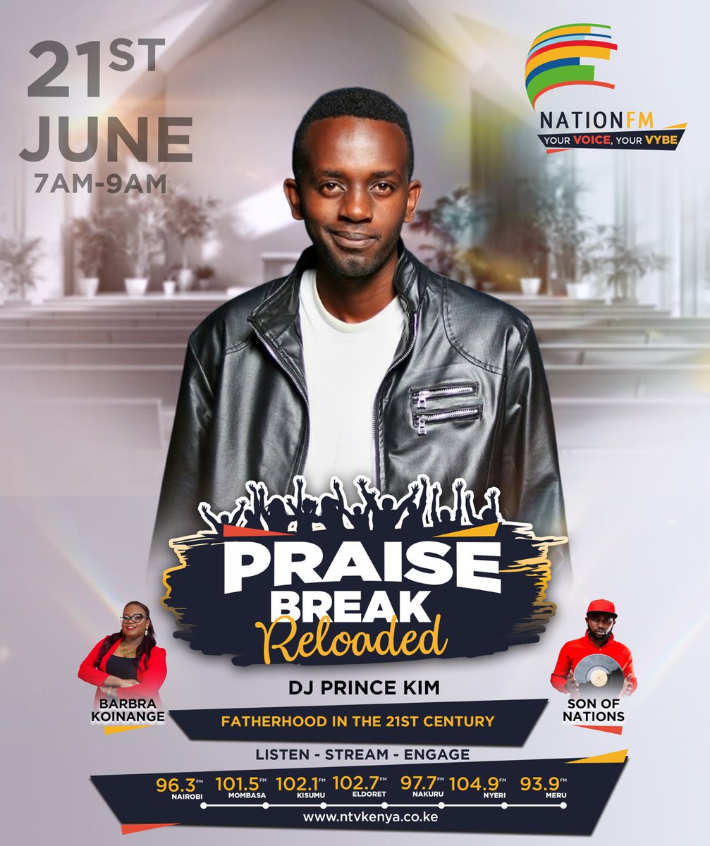 NationFmKE's tweet photo. All set to bring the Christ vibe on #PraiseBreakReloaded!
Tune in, be inspired, and let's celebrate His goodness together.
@BarbraKoinange
#PraiseBreakOnNationFM https://t.co/Me3rlOcpJQ