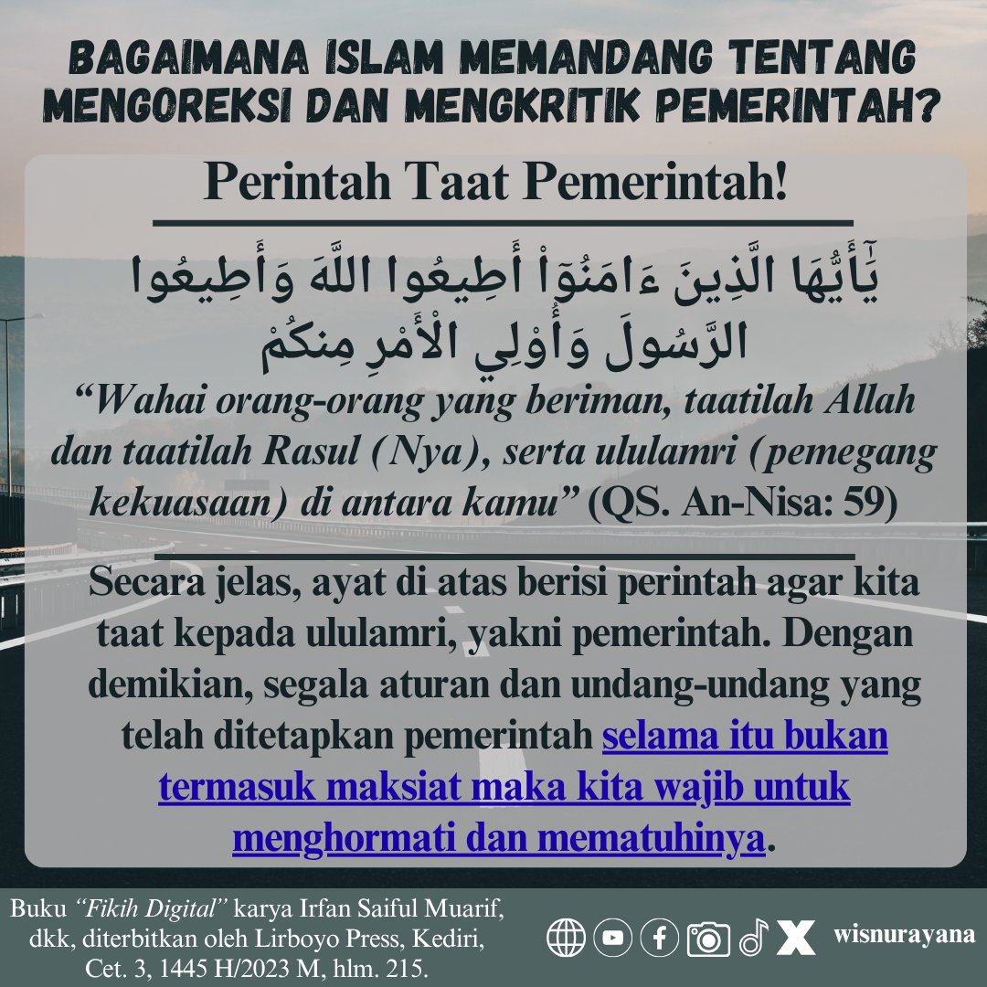 WisnuRayana's tweet photo. HUKUM KRITIK PEMERINTAH DALAM ISLAM?
Negara memang menjamin kebebasan berpendapat namun ada batasan tertentu yang harus diketahui.
Begitu pula dalam Islam, ada rambu-rambu yang patut kita ketahui.
#Islam #kritikpemerintah #demonstrasi #masukberanda #fyppp https://t.co/SCeVdhhAQ5