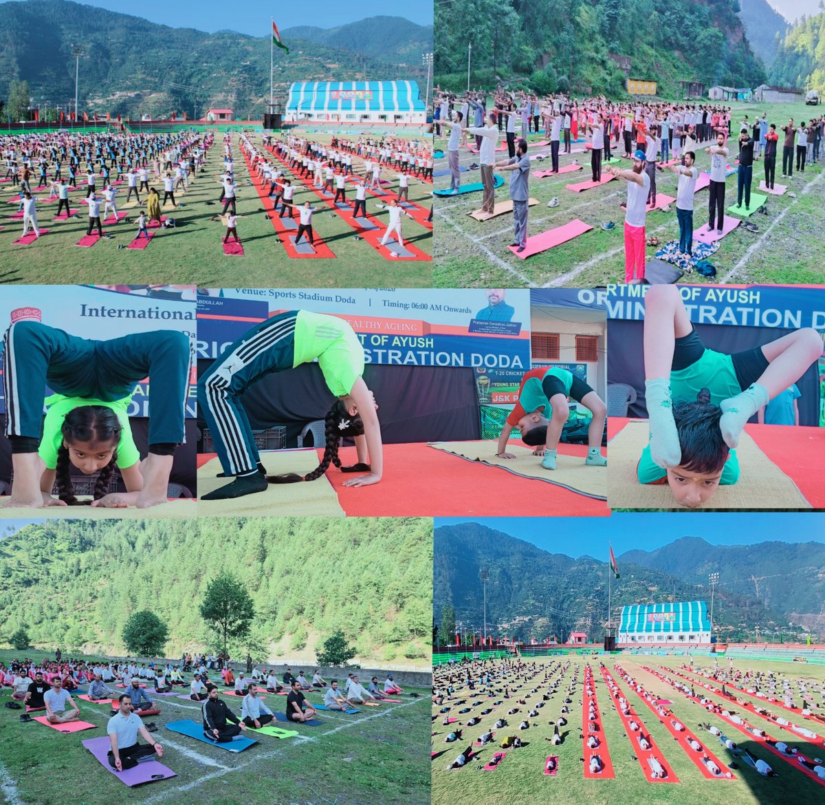 yss_doda's tweet photo. Youth Services &amp; Sports Doda, Celebrates 12th International Yoga Day Across the District; 
Over 20, 000 Participants Join the Grand Event.@listenshahid 
@anuradhagupta_ 
@dgyssjk https://t.co/UBlKtXa8Bg