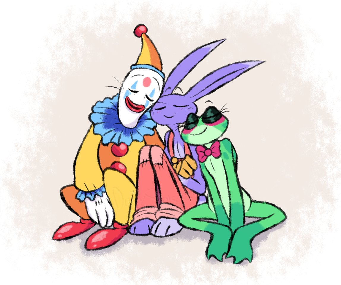 DustySanses's tweet photo. Chill Friends 🤡🐰🐸
#TADC #Kaufmo #Jax #Ribbit https://t.co/v1G88WxlqK