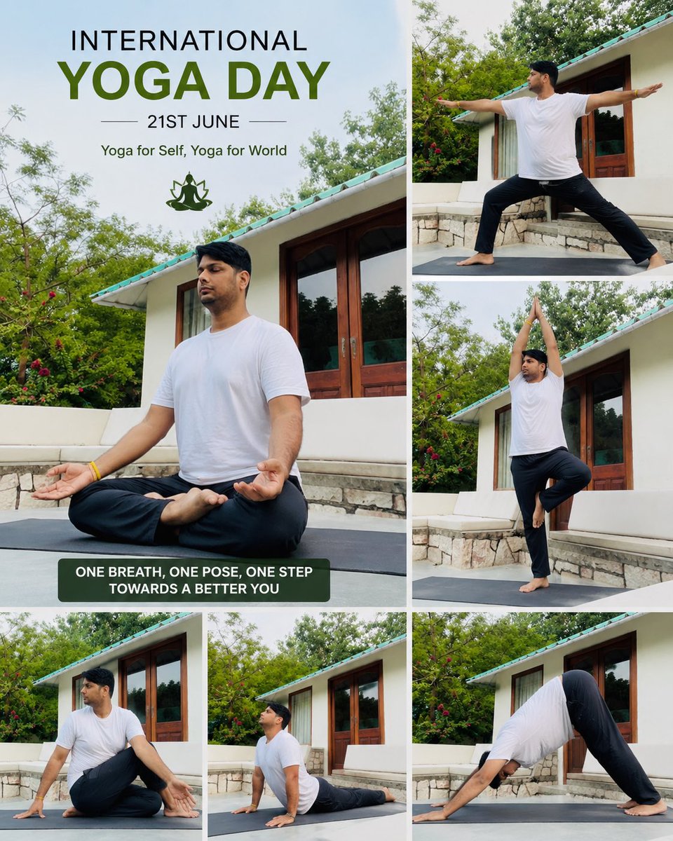 grjain's tweet photo. International Yoga Day 🌿
One breath, one pose, one step towards a healthier and happier life. Embracing balance, strength, and inner peace through the power of yoga. ✨
#InternationalYogaDay #YogaForSelfYogaForWorld #YogaEveryDay #MindBodySoul #HealthyLifestyle #Peace https://t.co/07qk0k0cO5