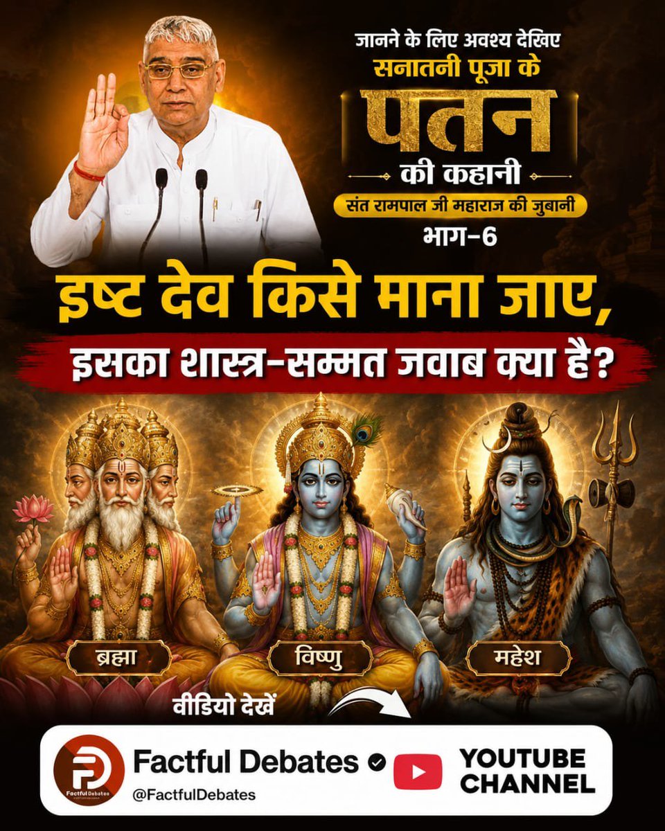Mohan13520563's tweet photo. #गोवर्धनपरिक्रमा_केअनसुनेरहस्य
इष्ट देव किसे माना जाए,
इसका शास्त्र-सम्मत जवाब क्या है?
जानने के लिए अवश्य देखिए सनातनी पूजा के पतन की कहानी, संत रामपाल जी महाराज की जुबानी, भाग-6 Factful Debates यूट्यूब चैनल पर
https://t.co/NMj0ge5zJI 
Factful Debates YtChannel https://t.co/bikrDsAHZT