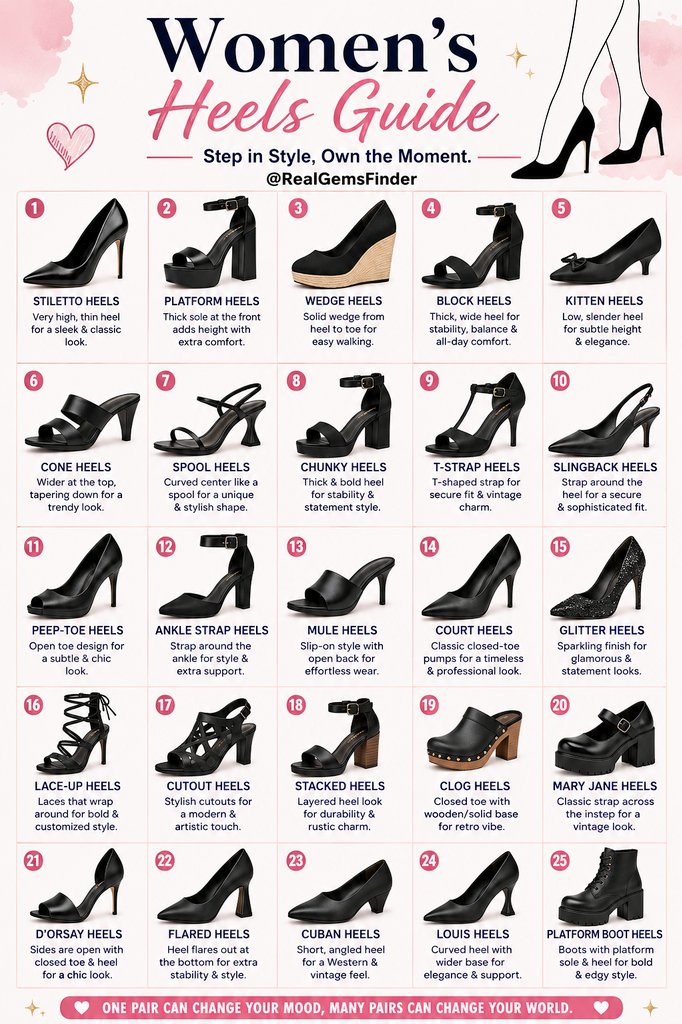 RealGemsfinder's tweet photo. Women's Heel Styles https://t.co/L5MKIUJDIh