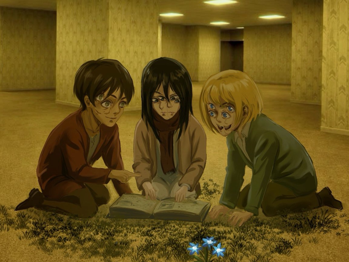 arekusaart's tweet photo. #aot x #backrooms https://t.co/XoIIXtTaXF