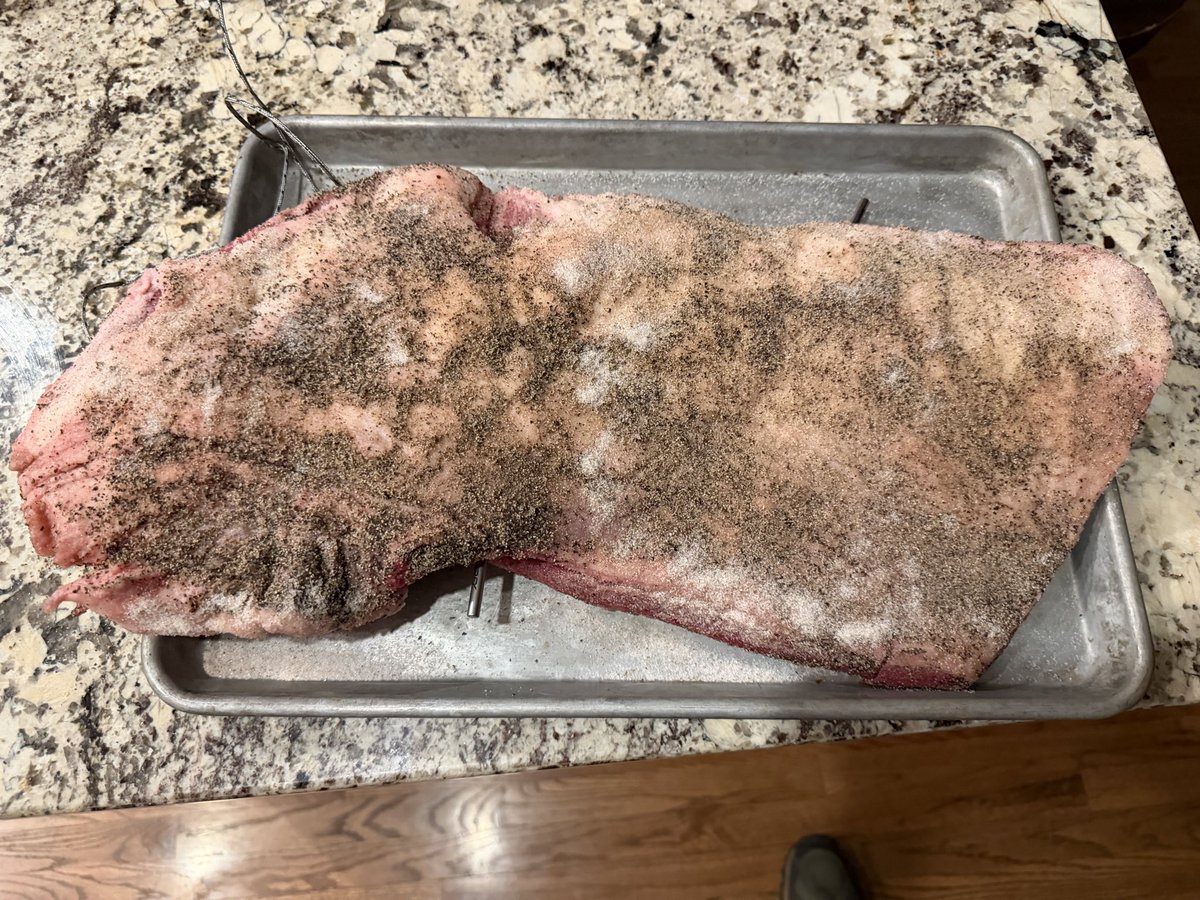 jthecarnivore's tweet photo. Here we go, my Japanese brothers and carnivore friends.
It. Has. Begun.
Salt. Pepper. Smoke. Darkness. Silence.
Brisket doesnโt need an audience.
Neither do I.
See you on the other side. ๐ฅฉ๐ฅ
#Carnivore #Brisket #MeatLife #CarnivoreDiet https://t.co/UBR8tsKe9S