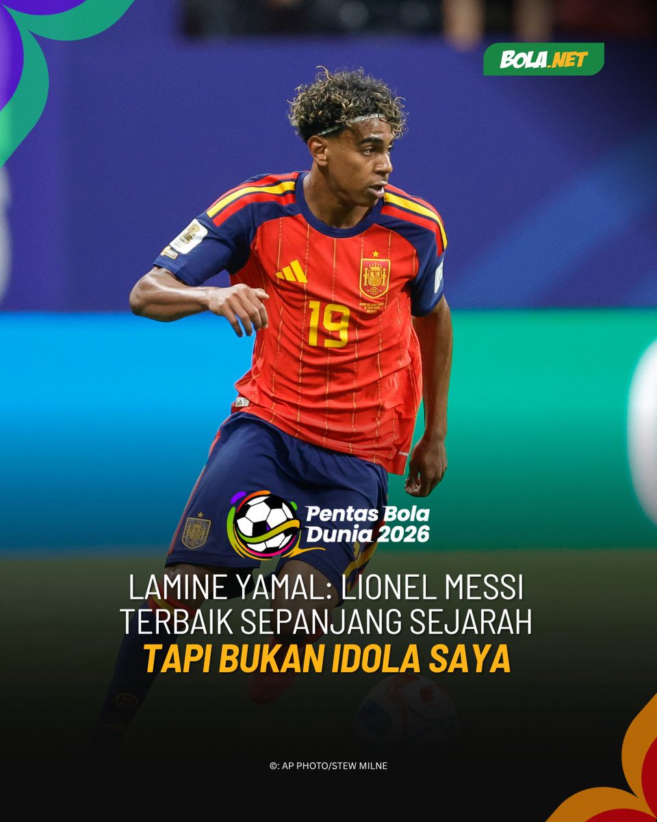 Bolanet's tweet photo. Lamine Yamal memberikan menyebut Messi sebagai pemain terbaik sepanjang sejarah, tetapi bukan sosok yang menjadi idolanya.
.
.
.
Update Pentas Bola Dunia 2026 hanya di https://t.co/W11acxZTGs
#bolanet #blcbm #pialadunia2026 #pentasboladunia2026 https://t.co/Mg3YJYw2Yn