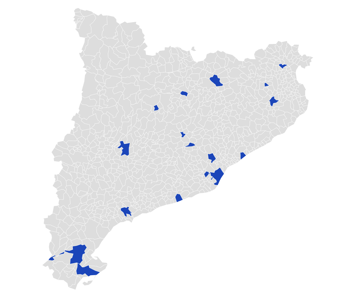 electodatos's tweet photo. ‼️Municipios de 🟡🔴Cataluña con candidatos de 🫐Aliança Catalana para las 🗳️elecciones municipales de 2027: https://t.co/utzjSn3giV