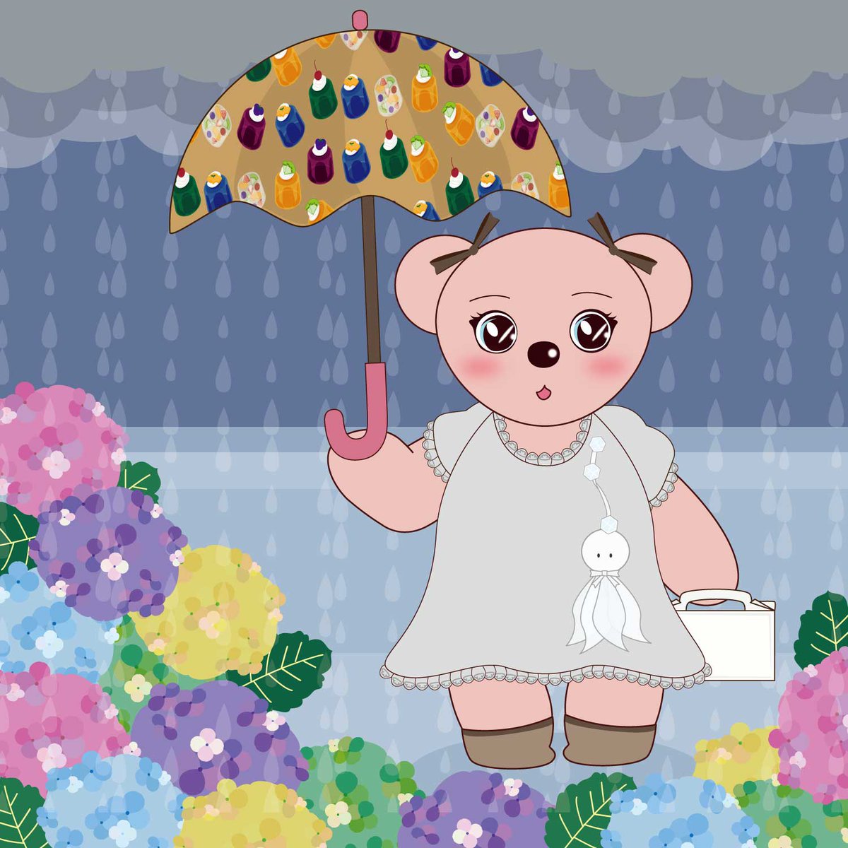 3s_miruse's tweet photo. 小さな雨が降ったり止んだりほんの少しだけ晴れ間が覗いたりな梅雨の一日。
色取り取りの紫陽花がとても綺麗です☺️

#イラスト https://t.co/5ltTDYymdT