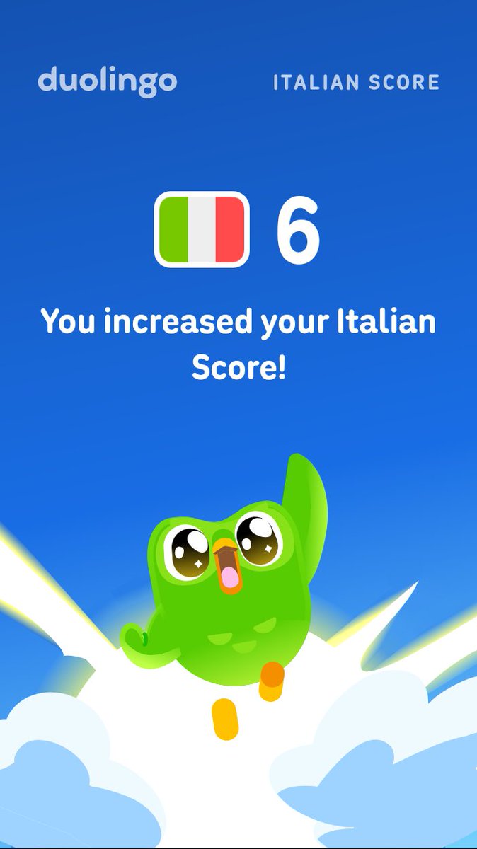 Therealkfresh02's tweet photo. My duolingo score is now 6! https://t.co/XneD1JLMxi