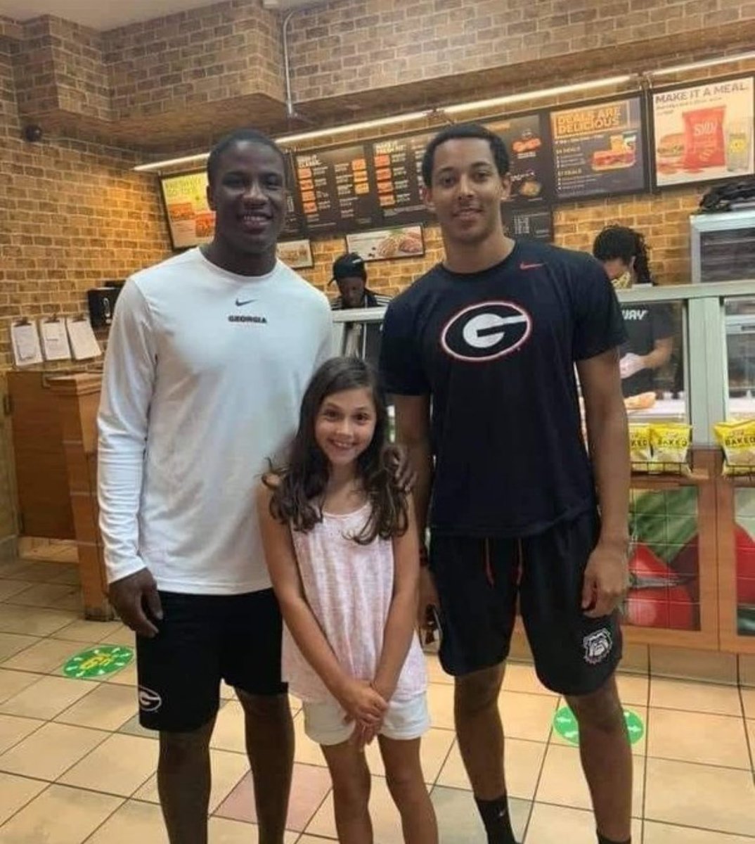feelgoodtale's tweet photo. Two young men showed kindness without thinking twice—and it meant so much to us.
“We were in Athens yesterday, and my daughter Avery really had to go to the bathroom. We ran into the nearest place we could find, which happened to be a Subway restaurant in downtown Athens. We rushed straight to the bathroom, but the worker stopped us and said the bathroom was only for paying customers. I didn’t have my wallet with me, so I told him I was sorry and we’d just leave.
Right away, two young men spoke up and said they would buy a cookie for Avery so she could be a ‘paying customer’ and use the bathroom.”
“I was so thankful. I told them thank you over and over and took Avery to the restroom. When we came out, the guys were still there, so I thanked them again and started chatting with them. That’s when I found out they both play football for the University of Georgia. (Go Dawgs!) We had a great talk, shared a few laughs, and talked about the team.”
To some people, this might seem like a small thing. But to me, it was a big act of kindness. These two college guys—who don’t even have kids—stepped up and helped us without being asked. The world needs more of that kind of heart.
Thank you, Latavious and Jaylen! You’re fine young men, and you didn’t expect anything in return. You reminded me of something Andy Stanley once said in a sermon: “What does love require of you?” You both showed the answer.
You were a much-needed ray of sunshine. The world really does need more love, sweet love.
Go Dawgs!!
— Christie Williams Myers