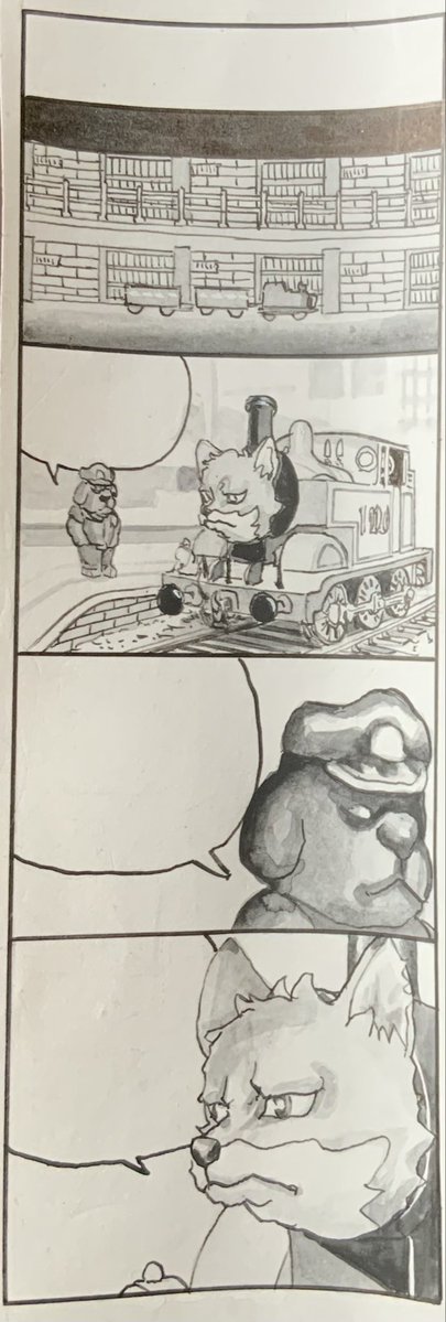 つい最近も「きかんしゃトーマス」ネタを描きました。
進歩が無い! 