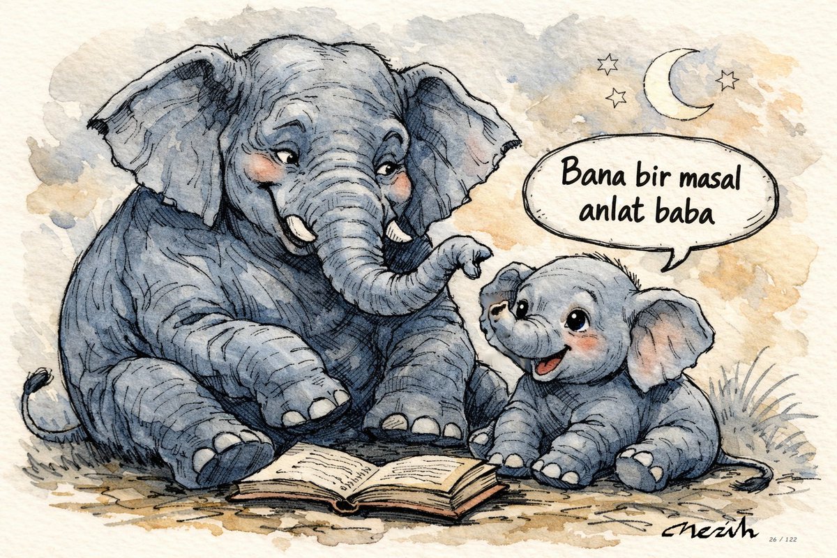 neztar's tweet photo. Babam bana "fil yavrusu" masalını her anlatışında ağlardım. Yağız'ın en sevdiği şarkılardan biri de Yeni Türkü'nün "Baba bana bir masal anlat" idi.🐘 https://t.co/uUkOIMVHGD