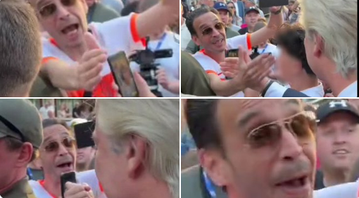 3lGr13g0's tweet photo. Het schijnt dat Sander van Dam het vreselijk vindt als je deze foto's van hem aan hem laat zien. Absoluut niet doen dus! Kijk hem eens blij zijn als een puppy als hij z'n Fascistische held Wilders een handje mag geven. https://t.co/9gsrfCbFG5