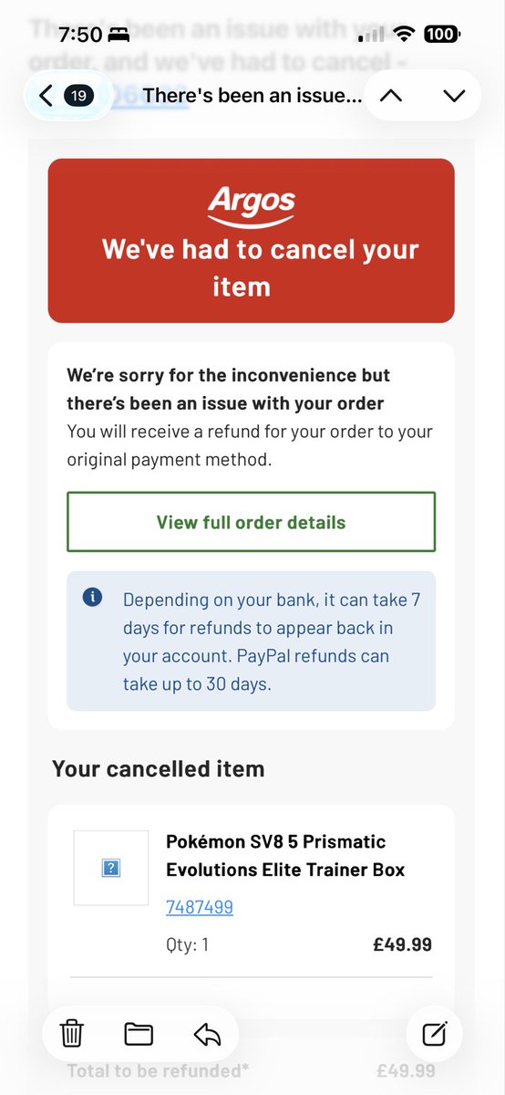 BethDaviess1's tweet photo. The one time I beat the bots &amp; scalpers and they end up cancelling my order for my prismatic ETB one day before collection 😭 #pokemon https://t.co/ZPiNMnZqAy