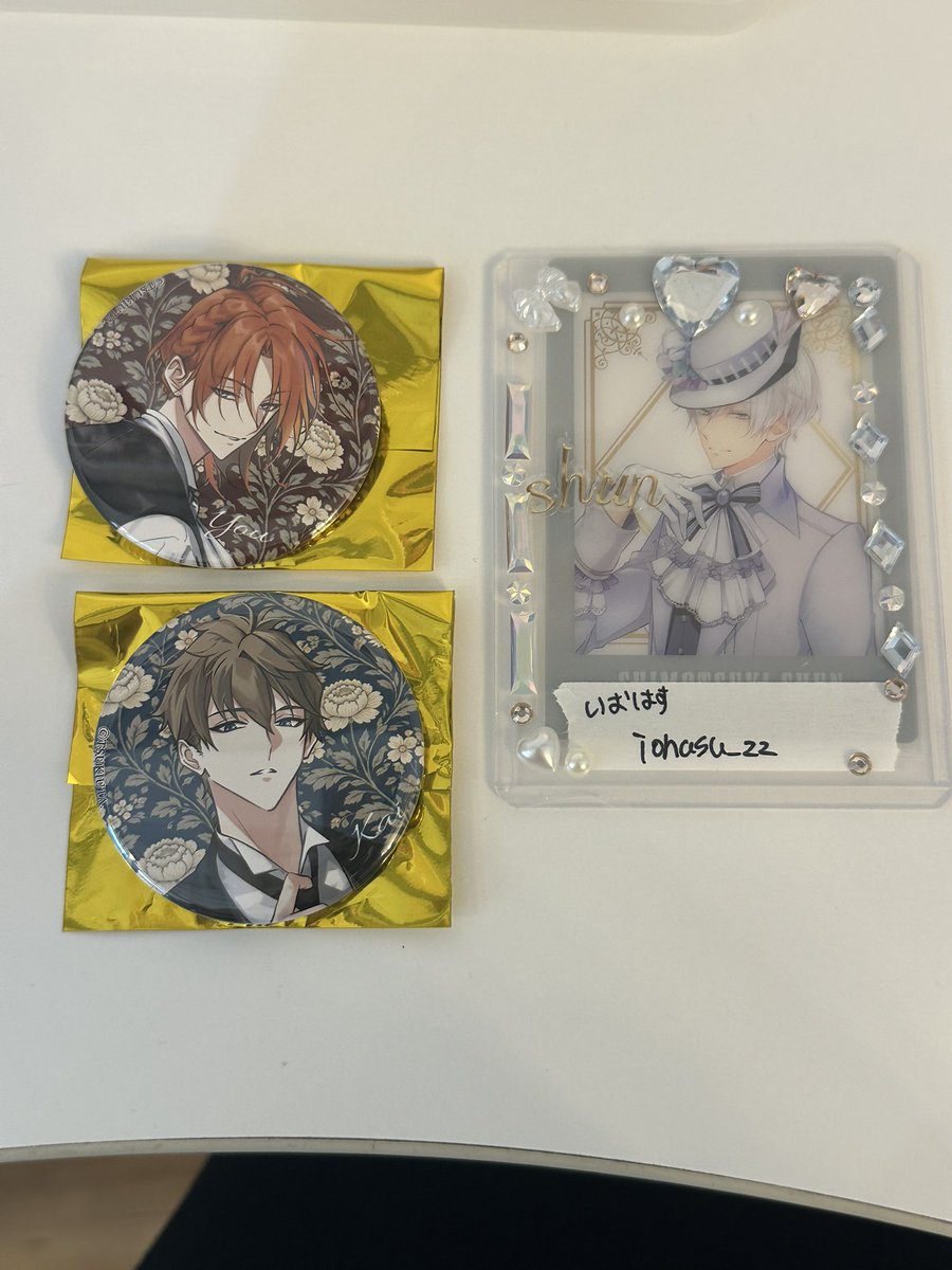 iohasu_zz's tweet photo. 【交換・譲渡】ツキウタ。×オシアド
譲:画像参照
求:描き下ろし缶バッジ→隼、夜
     フード特典→隼
     デフォルメ缶バッジ→隼、夜

陽は隼との交換のみ
ただいまカフェにおります。

検索からでもお気軽にお声掛けくださいませ。
よろしくお願いいたします。 https://t.co/kFKKdlQgkh