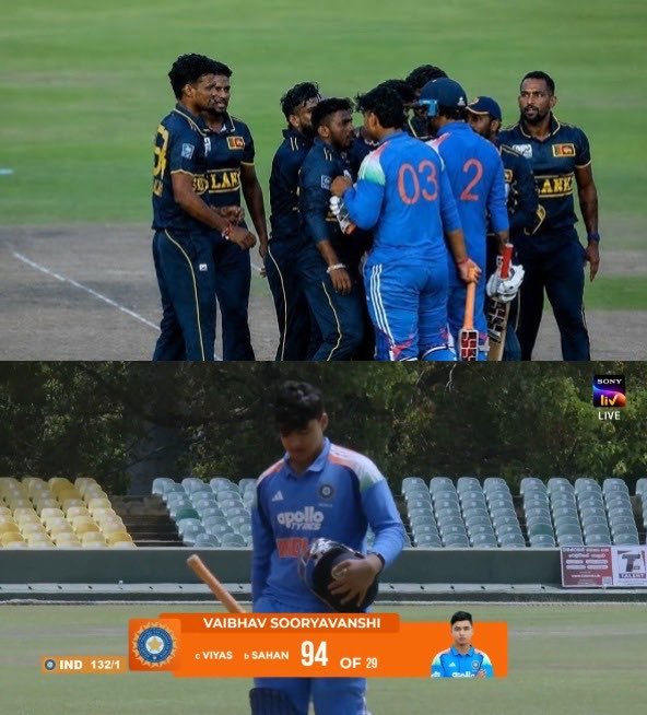 SergioCSKx's tweet photo. Vaibhav cooked these Sri Lankans, imagine gettin owned by a 15 year old, id retire. https://t.co/yhzAirnFBK