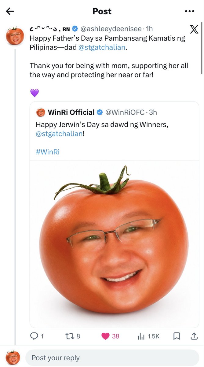 heyitsnotkdg's tweet photo. naka-mention naman siya sa post ni @WinRiOFC pero dun siya nag-reply sa quote tweet na merong caption na, 

“Thank you for being with mom, supporting her all the way and protecting her near or far!”

hirap mo ipagtanggol jerwin 😭 HALATA KA NA SO MUCH. https://t.co/KLrrv8BRdI