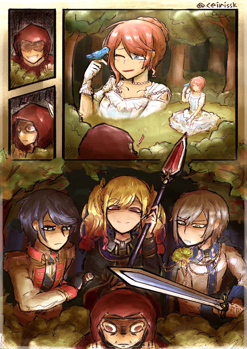 ceirissk's tweet photo. Princess Honami &amp; The 3 Knights 💫⚔️

(Original polyneed AU Idea by @ruxxifystars)
#prsk_FA #polyneed https://t.co/op5cJOaUCf