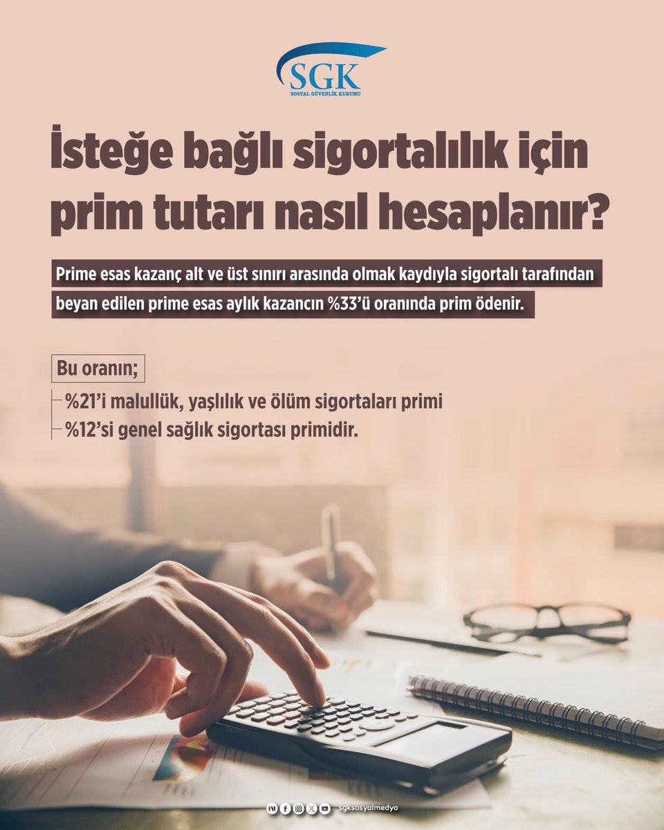 fatih_sgm's tweet photo. 📑 İsteğe bağlı sigortalılık için prim tutarı nasıl hesaplanır? https://t.co/mwYGI8lPT9