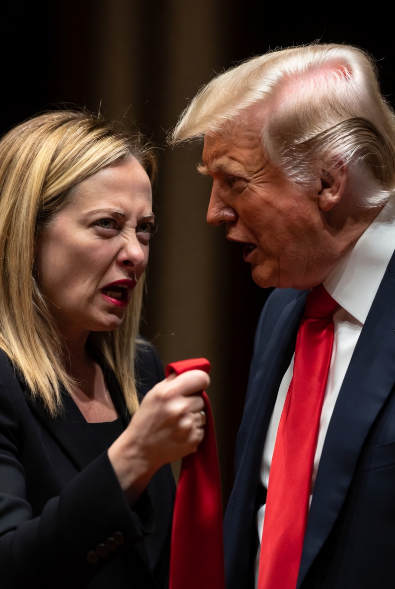 paravanie's tweet photo. "E ripijate staa cazzo de cravatta rossa che a me er rosso m'ha sempre fatto schifo"
#trump #meloni #telenovela 
Tutto molto bello ahahah https://t.co/sQQafBnFJL
