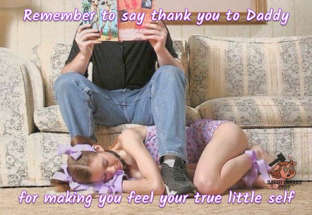 PWestron63299's tweet photo. Remember to thank your Daddy on Father’s Day for Him making you His kiddo princess.

Being His little makes you feel so safe and protected, even Daddy makes you play the special games that give you owies.

Now how will you thank Daddy today?  Special suckies?  Playing horsey on His leg?  Asking Daddy to show to become a Mommy?