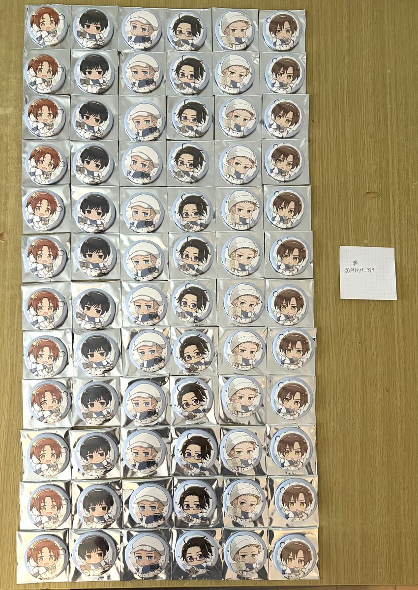 prprpr_814's tweet photo. 【交換.譲渡】
ヘタリア ウィンターバケーション缶バッジA
譲 北伊.日.独.墺.蘭.南伊 画像分
求 同種普or定価＋送料
郵送又は都内手渡し.銀行振込orPayPay
交換優先ではありますが譲渡も検討致します。
同種普大変求めておりますので買取もぜひお声掛け下さい。 https://t.co/PrDjtMlN30