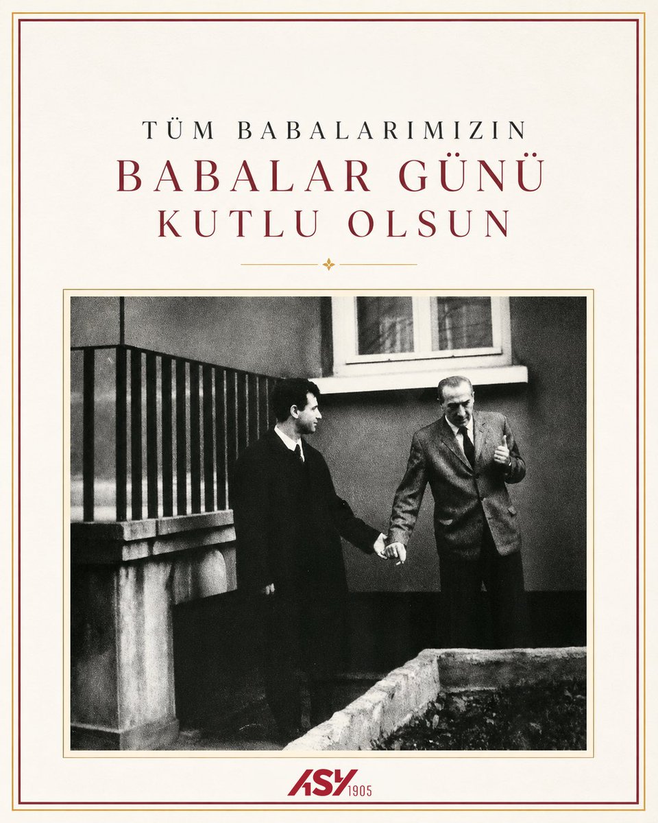 ASY1905Dernegi's tweet photo. Bize Galatasaray'ı sevmeyi öğreten, tribünde yanımızda duran, sarı-kırmızıyı kalbimize ilk işleyen babalarımızın başta olmak üzere tüm babaların günü kutlu olsun.
Bu sevda baba-evlat arasında nesilden nesile aktarılan bir miras.
İyi ki varsınız.
#BabalarGünü #ASY1905 https://t.co/v6evq6Nfic