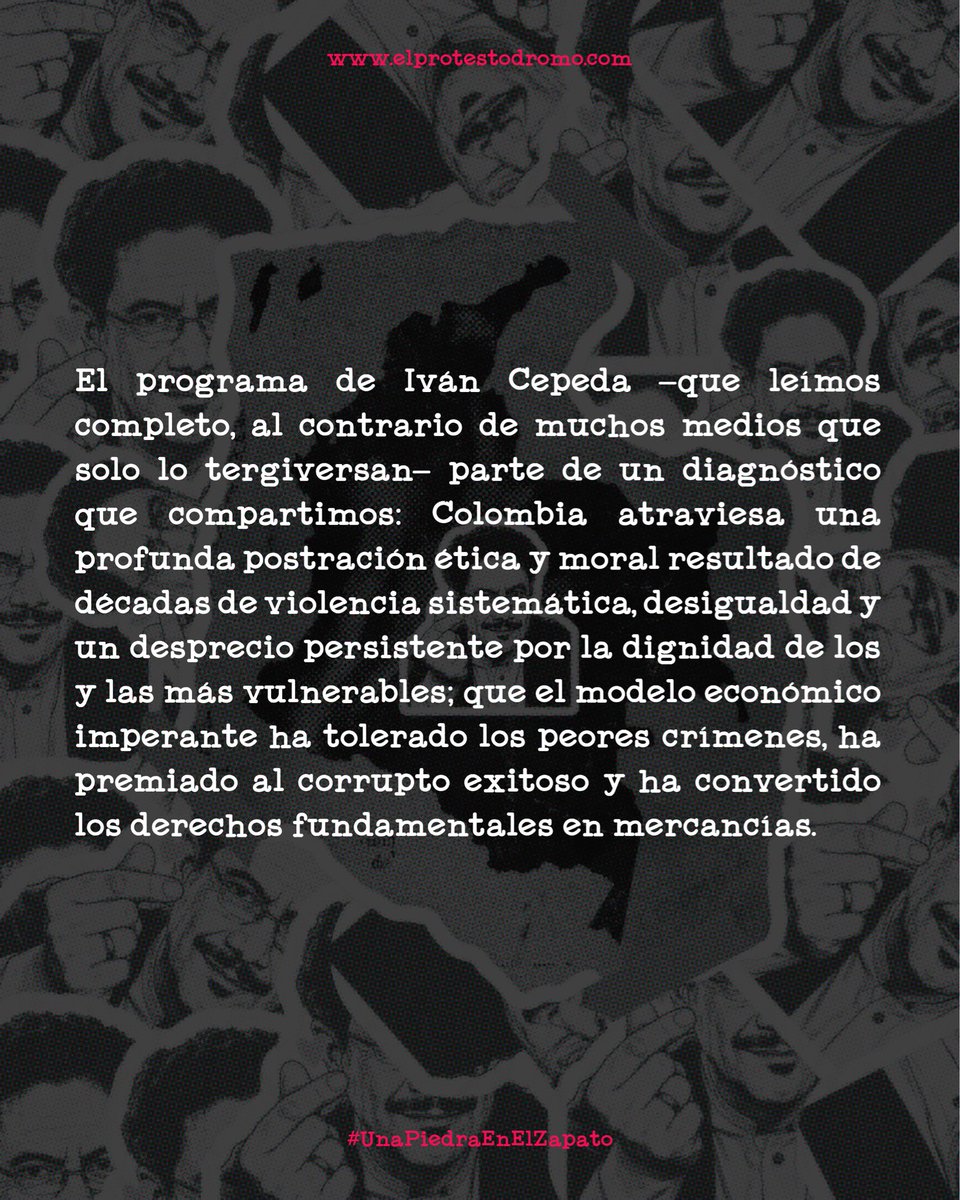 ElProtestodromo's tweet photo. Nosotros no. Hoy asumimos posición frente a un candidato que prometió "destripar a la izquierda", que fantasea con haber empuñado un fusil paramilitar y que acumula 109 denuncias contra periodistas. Entre la vida y la muerte no hay punto medio razonable. https://t.co/nIjt3MtSzS