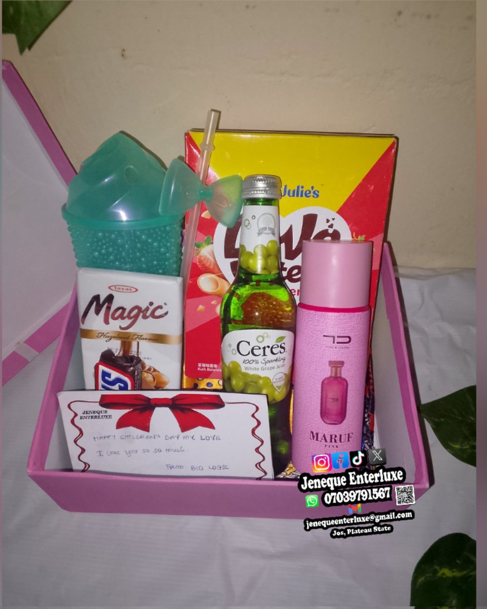 enterluxe's tweet photo. Get your gift packages from Jeneque Enterluxe 
WhatsApp/Call: 07039791567
Location: Jos, Plateau State https://t.co/H2pdoS7tDb