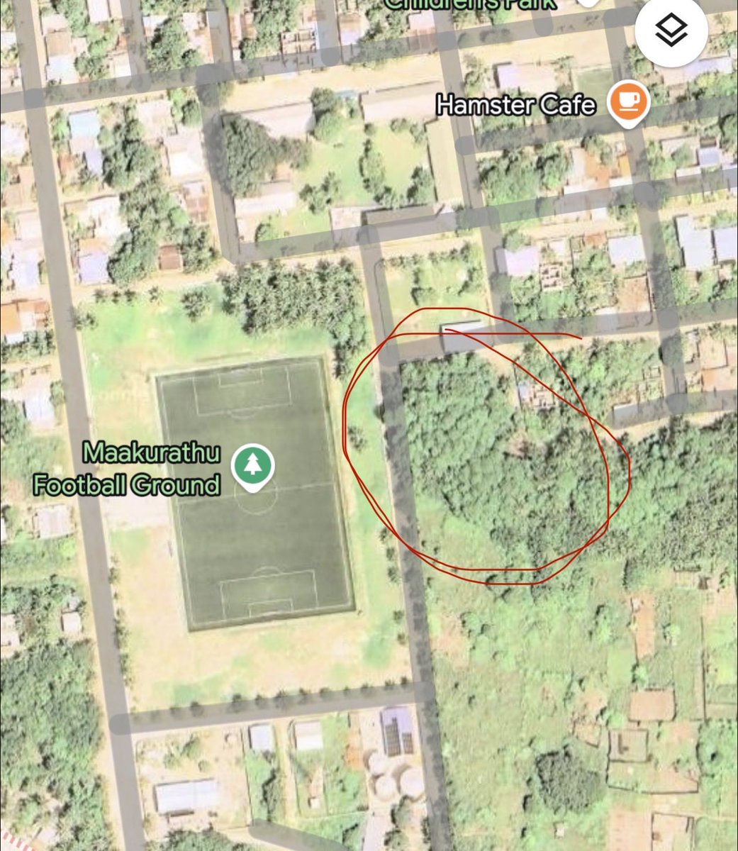UKatheeb's tweet photo. Maakurathu already had a futsal ground, when Muizzu decided he needed to pull a stunt for social media- They are framing this as a feel good story but the reality is Maakurathu has so many other critical needs when Muizzu decided this was important for his social media personality- Maakurathu doesn’t have clean water, despite everything being connected for water supply for over 2yrs, maakurathu health center is dysfunctional, Maakurathu doesn’t have a public library. This futsal ground was never in any plan, even land was meant to be green forest area in LUP- this was overreach by central government, disregarding the LUP. 
in the first picture you see the LUP its allocated as a green forest area- second pic you can see old satellite image- lots of kanamadhu trees and palms- maakurathu women depend on these for their income, 3rd image shows existing futsal
ground on the east side of the island. 
this is an injustice and over reach of central government dressed as a feel good story- @muththo @MMuizzu @MoYSF_mv