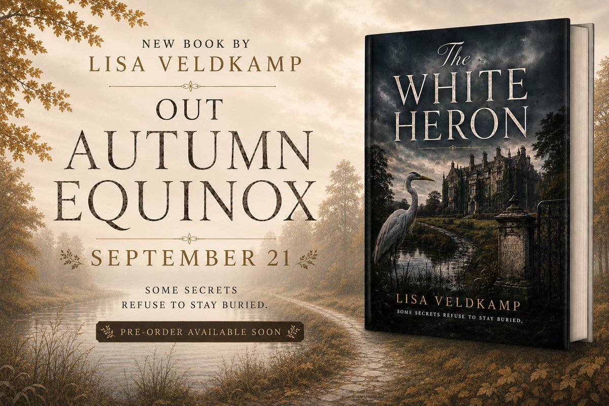 LisaVeldkamp's tweet photo. Without further ado, the front cover of The White Heron! 
#TheWhiteHeron #lisaveldkamp #murdermystery #CoverReveal #autumnequinox #writerslife https://t.co/hMsYLDz6gt