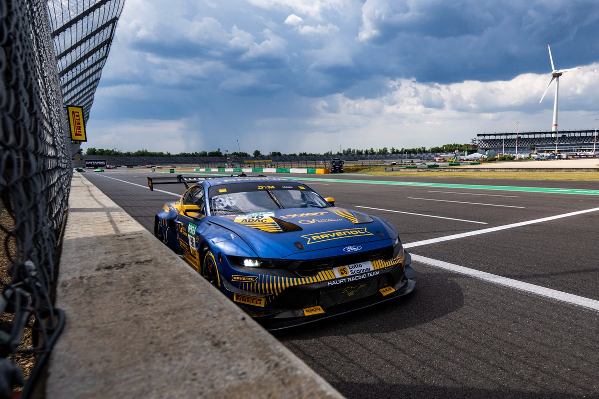 DTM's tweet photo. Pole position for Arjun Maini🇮🇳 The first Mustang GT3 Pole in DTM History!
Matteo Cairoli starts alongside him in P2, with Nicki Thiim lining up third. 🔥
#DTM2026 https://t.co/mC4LAdiZfg