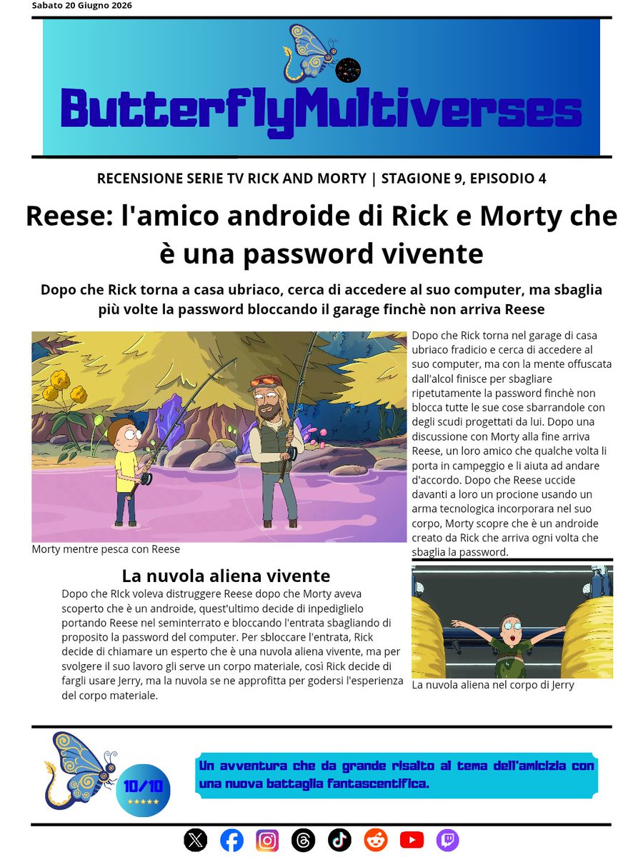 Multflyverse's tweet photo. 🦋 Recensione Rick and Morty | S9, Ep. 4

#review #reviewtv #recensione #recensioneserietv #RickandMorty #RickandMortySeason9 #AdultSwim #HBOMax #HBO https://t.co/vw0zqkgehn