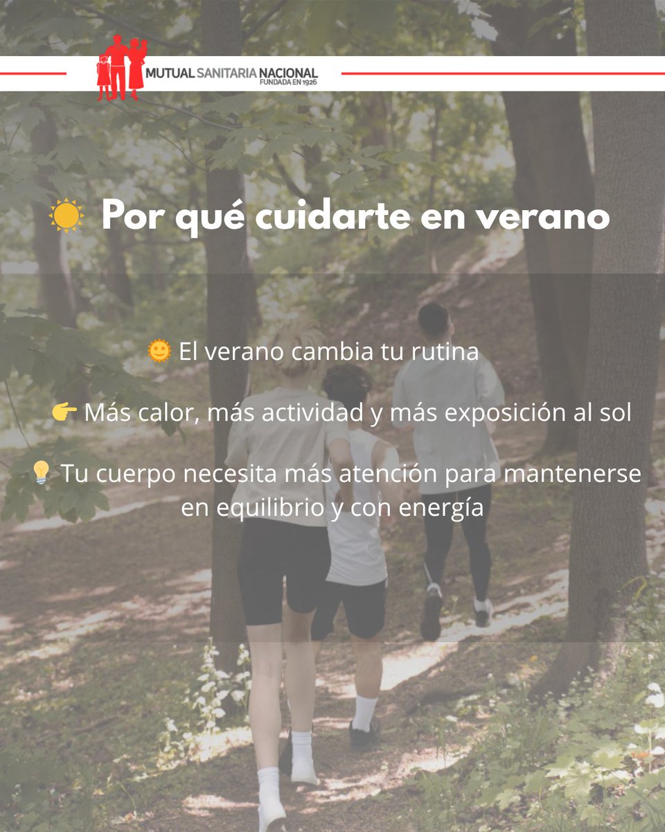 MutualSN's tweet photo. 🌞 Verano: cuídate cada día. Tu energía depende de tus hábitos. 💧 Hidratación, clave para sentirte bien. 🍉 Opta por lo natural, frescura en cada elección. 🌊 Disfruta y mantén el equilibrio. ¿Cómo te cuidas? #salud #bienestar #mutualsanitarianacional https://t.co/zWS1N76J31