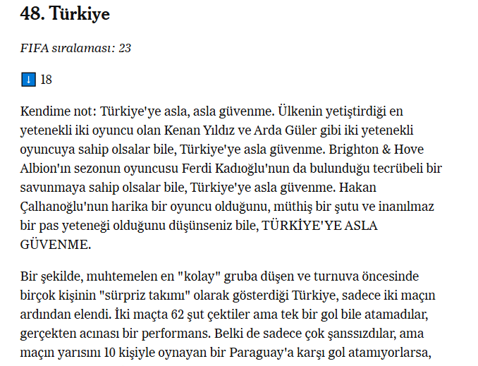 forzacimbom's tweet photo. The Athletic, Türkiye'yi Dünya Kupası'nın güç sıralamasında son sıraya aldı. https://t.co/zwPKyQlUH5