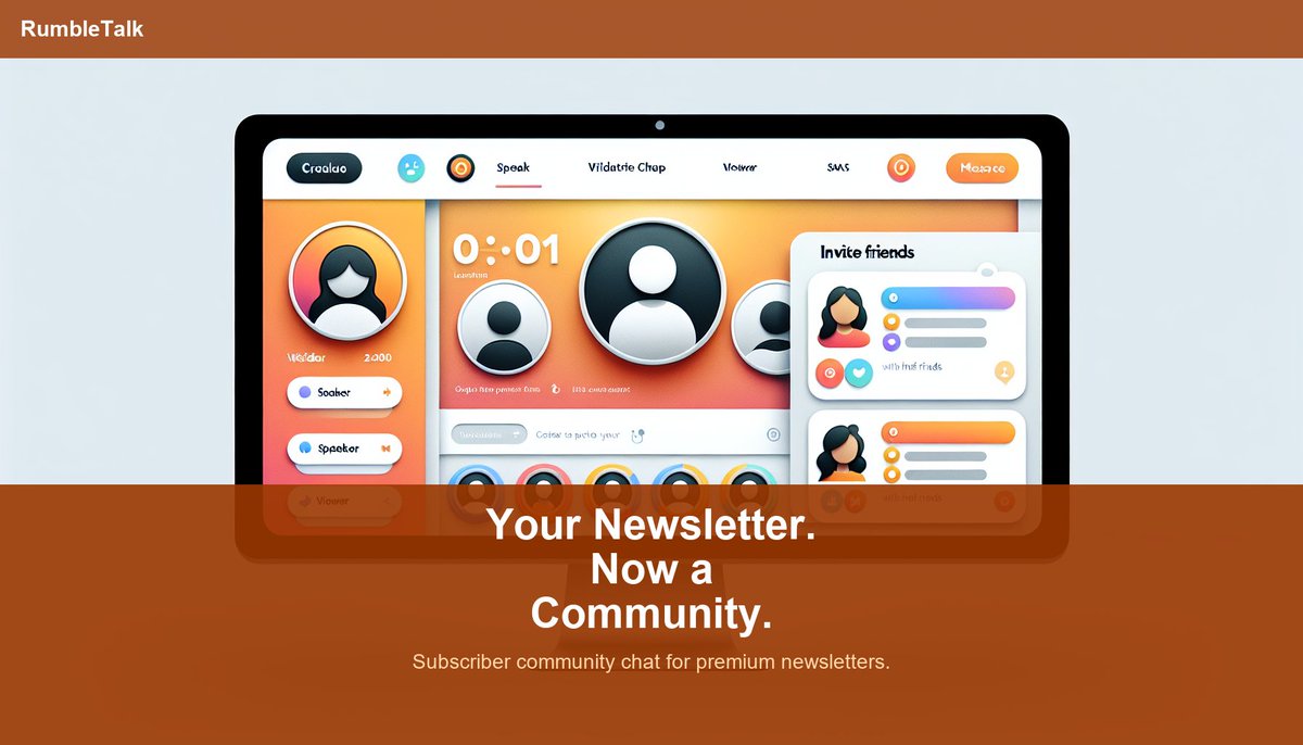RumbleTalk's tweet photo. Unlock premium insights with our exclusive newsletter subscriber community! 💬 Enjoy dynamic discussions in our group chat online. Join the chat revolution now! https://t.co/0ypjEnChUK #EngageYourCommunity https://t.co/bdEWxUwZrM