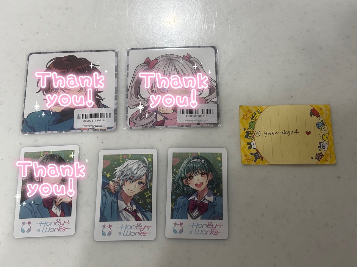 greenichigo4's tweet photo. 【交換】HoneyWorks 告白実行委員会 POPUP2026 inSHIBUYA109
特典 ポラロイド風カード 

譲 ￤ カード　ライト、小麻
求 ￤ 同種怜桜

※郵送、手渡し（渋谷周辺）

お気軽にお声掛けくださいᐢᴗ͈ ᴗ͈ᐢ♡ https://t.co/Cc6VQNr2av
