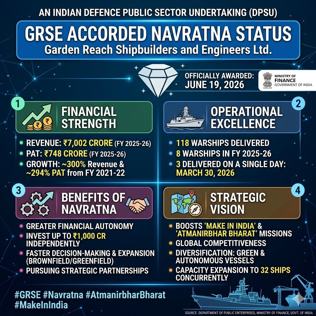 nishant_rao07's tweet photo. GRSE got NAVRATNA STATUS FROM GOVERNMENT OF INDIA. Push to the Atmanirbhar Bharat.
#GRSE #NAVRATNA #INDIANSTOCKMARKET #INVESTINGTIPS101 https://t.co/sAp5QCk767