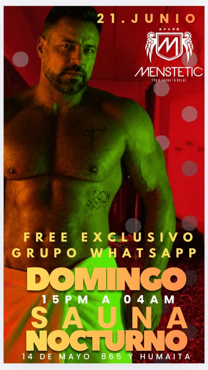 menstetic_sauna's tweet photo. Nuestros clientes que ya están en el grupo de WhatsApp ya tienen sus Free Access para hoy domingo 
Y vos qué estás esperando para ser parte de nuestro grupo exclusivo 
Vení a celebrar el día de los papis más lindos de Asunción https://t.co/HPoS3oNrb2