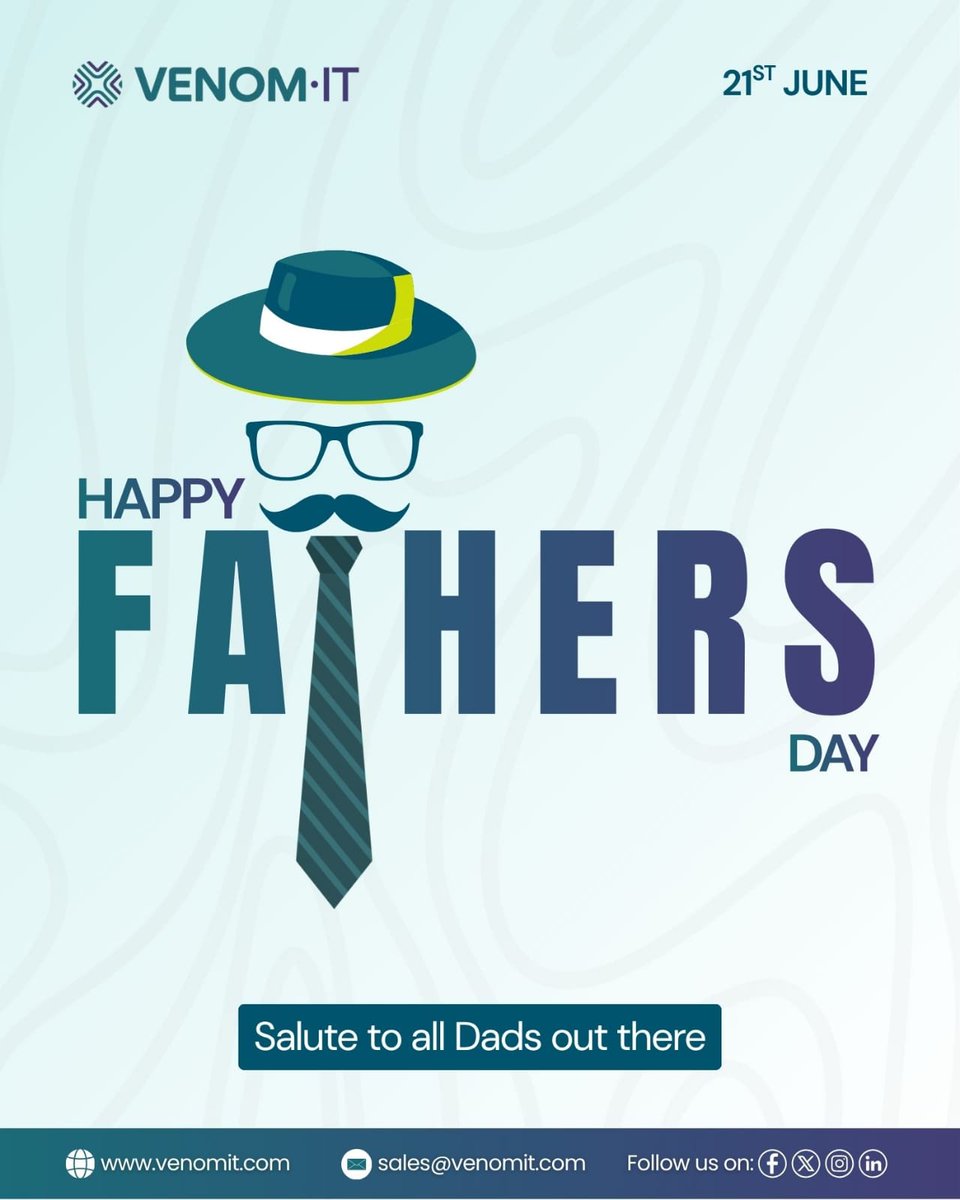 VenomIT's tweet photo. Happy Father’s Day!
A huge shoutout to all the amazing dads at Venom IT and fathers all around the world, your sacrifices, lessons, and love inspire us every day! 

Cheers to the real-life heroes we call Dad!

#FathersDay2026 #VenomIT #TeamVenom #DadHeroes #Fatherhood https://t.co/0Wqya0M4Lx