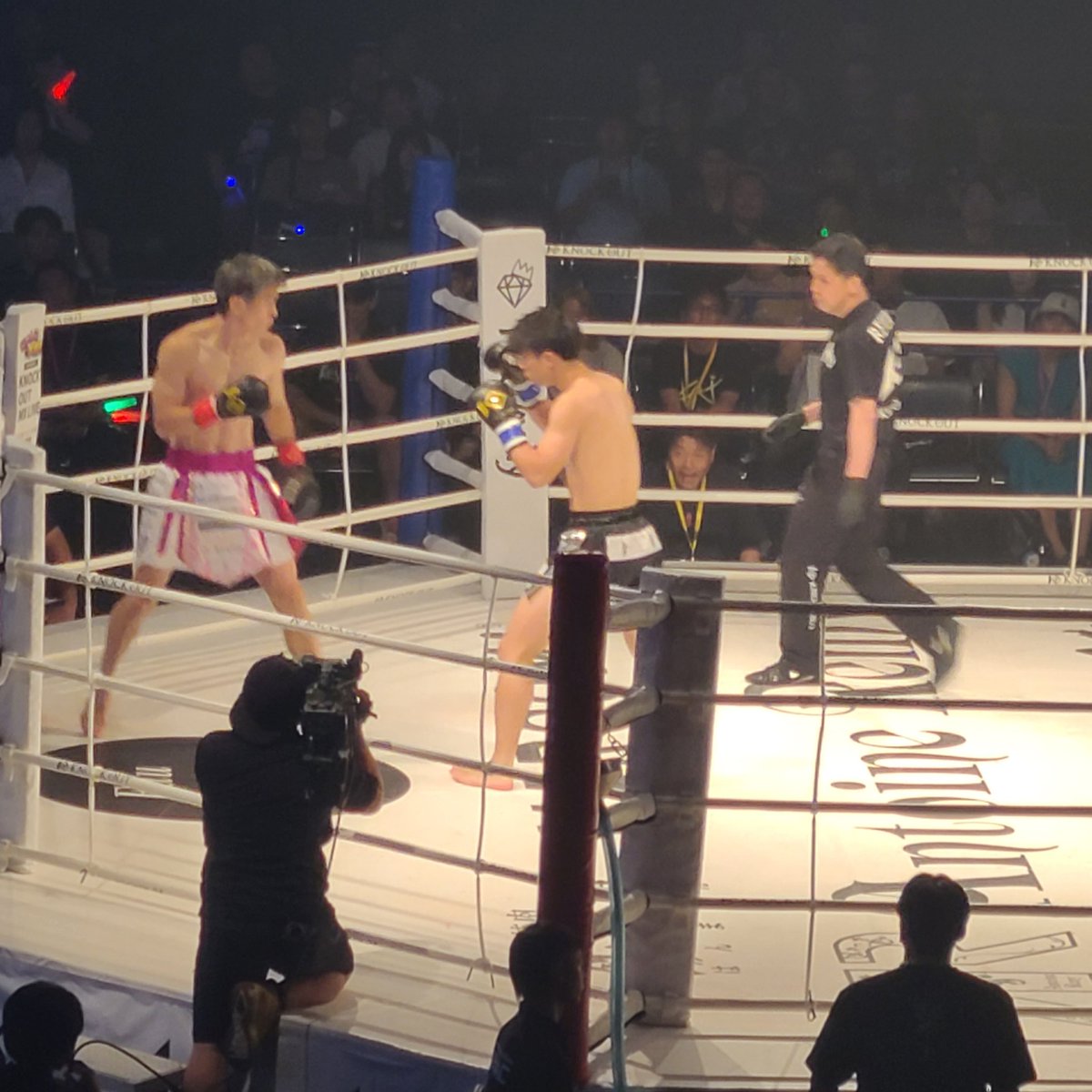 serval87's tweet photo. 第13試合　BLACK　61kg契約　3分3R　レオナ・ペタス（THE SPIRIT GYM TEAM TOP ZEROS/LARA TOKYO／元K-1＆Krushスーパー・フェザー級（60kg）王者）　成尾拓輝（ひろき）（究道会館／HOOST CUP日本ライト級（60kg）王者）　レオナ２ＲＫＯ勝ち。 https://t.co/9lKYhO7SgY