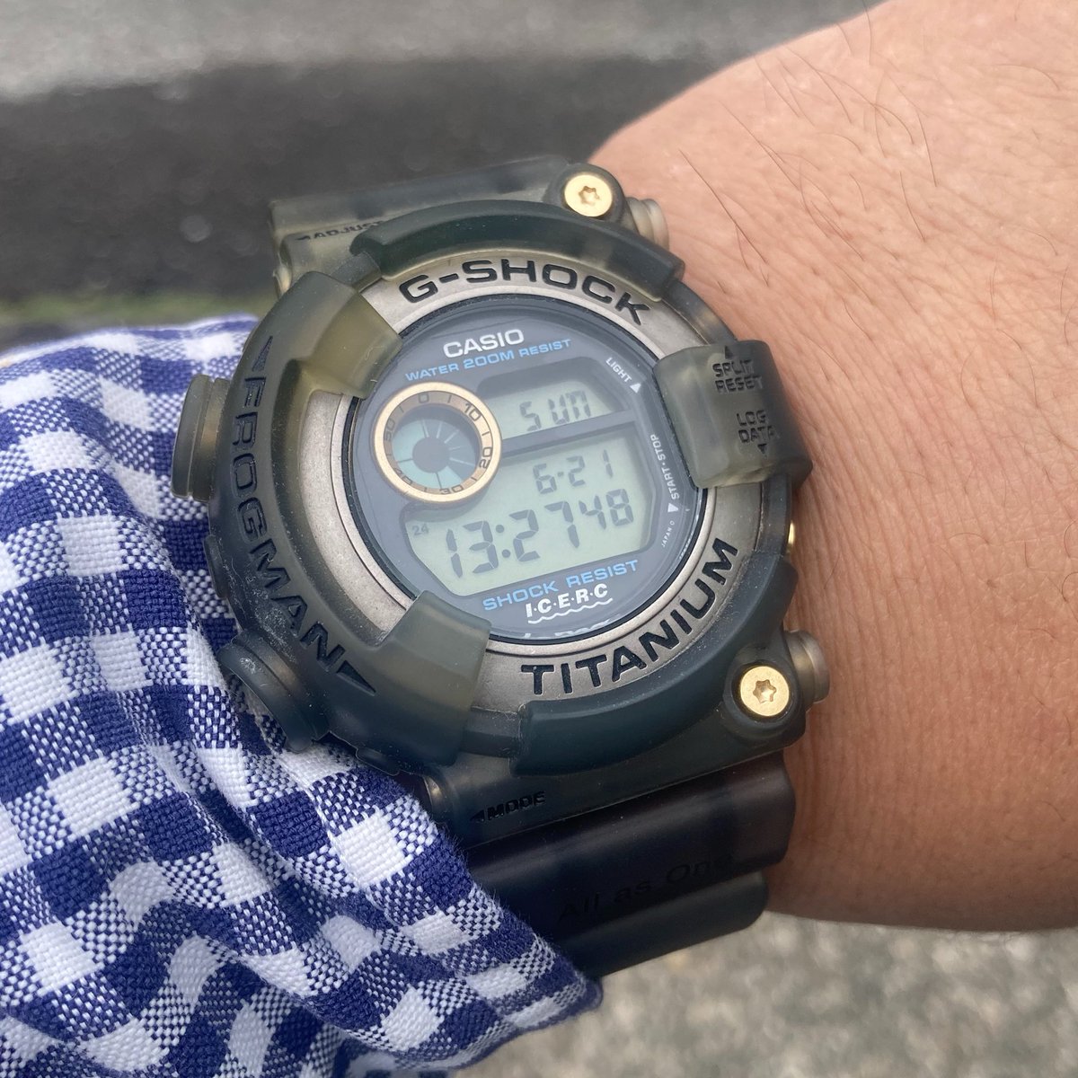 今日のお供はG-SHOCKのDW-8200K-8（2代目フロッグマン・第5回イルカ 