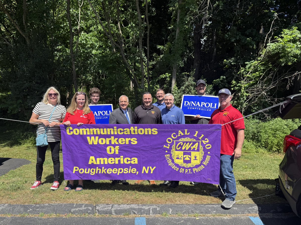CWADistrict1's tweet photo. Huge turnout this weekend in Poughkeepsie to talk with voters about our friend and member of our CWA family @TomDiNapoli for NYS Comptroller! https://t.co/8C3n3SMl5e