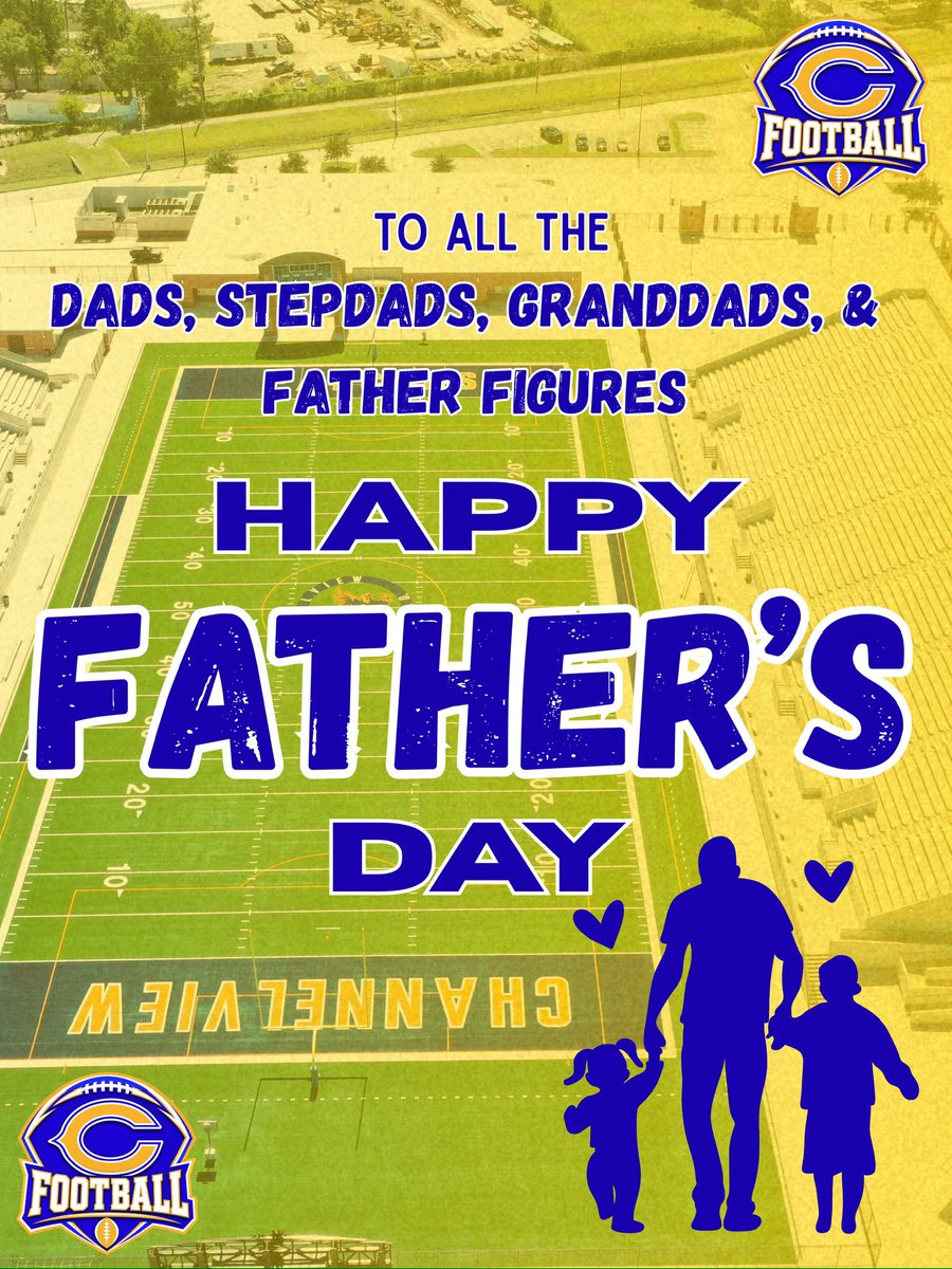 CHSFalcons_FB's tweet photo. Happy Father’s Day to all the dads, grandfathers, and father figures who lead, sacrifice, and support their families every day. Thank you for teaching toughness, discipline, and character both on and off the field. Today we celebrate you! #RecruitChannelview🔵🟡 https://t.co/wlYNQXN9la