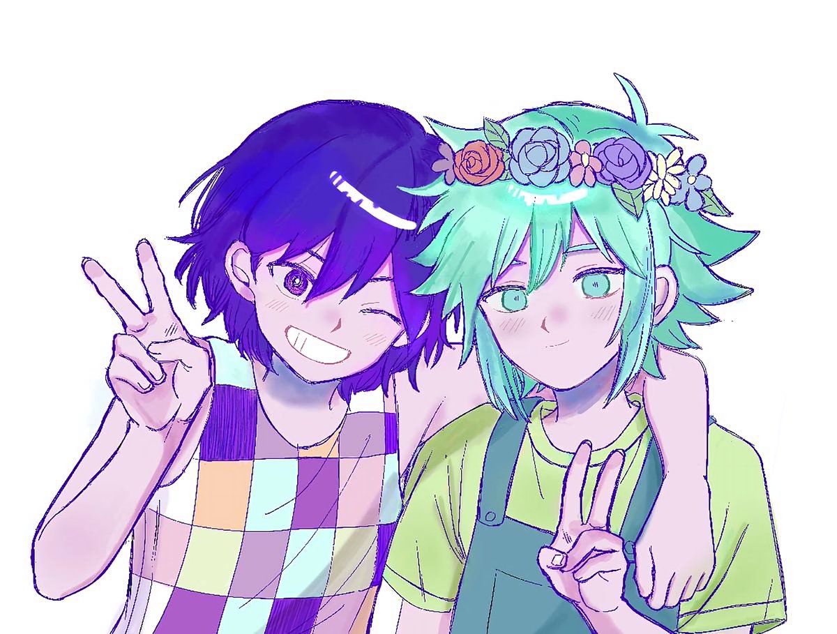 abhorken's tweet photo. 見てください！！ @kojin39 made a Cactiflower fanart in exchange for my Heromari one a while ago. My boys look so cute!! Thank you once again😊😊💕(Posted with permission)

#Cactiflower #OMORIFANART #omorikel #omoribasil https://t.co/t3lbt2saut